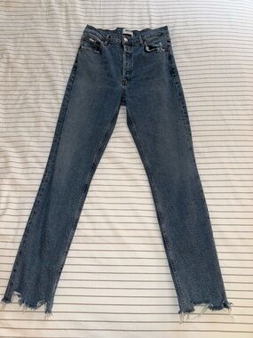 Agolde Light Blue Denim Jeans with Contrast Stitching